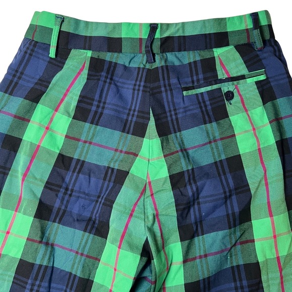 Lilly Pulitzer Pants - Lilly Pulitzer Womens 0 Plaid Golf Pants Green Blue Preppy VTG Ankle Cropped